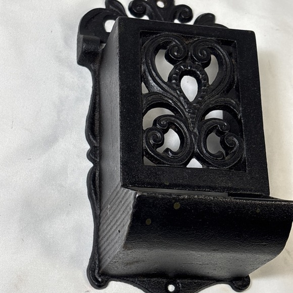 Other - Vintage Cast Iron Match Stick Holder Striker DM H-2 Wall Mount Ornate 7"